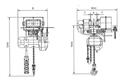 電動(dòng)小車(chē)式環(huán)鏈電動(dòng)葫蘆(0.5t-5t)結(jié)構(gòu)圖